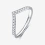 Selina Moissanite Chevron Band with 17 round-cut Moissanites for modern elegance 💍✨ Perfect for engagement or wedding, amazing value!