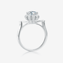 Moissanite engagement ring with round-cut stone, 925 sterling silver band, vintage floral design 🌸💍 Amazing value for weddings!