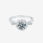 The Selmara 1CT round-cut Moissanite ring 💍✨ with floral design, 64 zirconia stones, perfect for engagement and wedding.