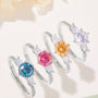 Colorful engagement rings featuring Moissanite and delicate baguette accents. 💍✨ Perfect for weddings! #AmazingValue
