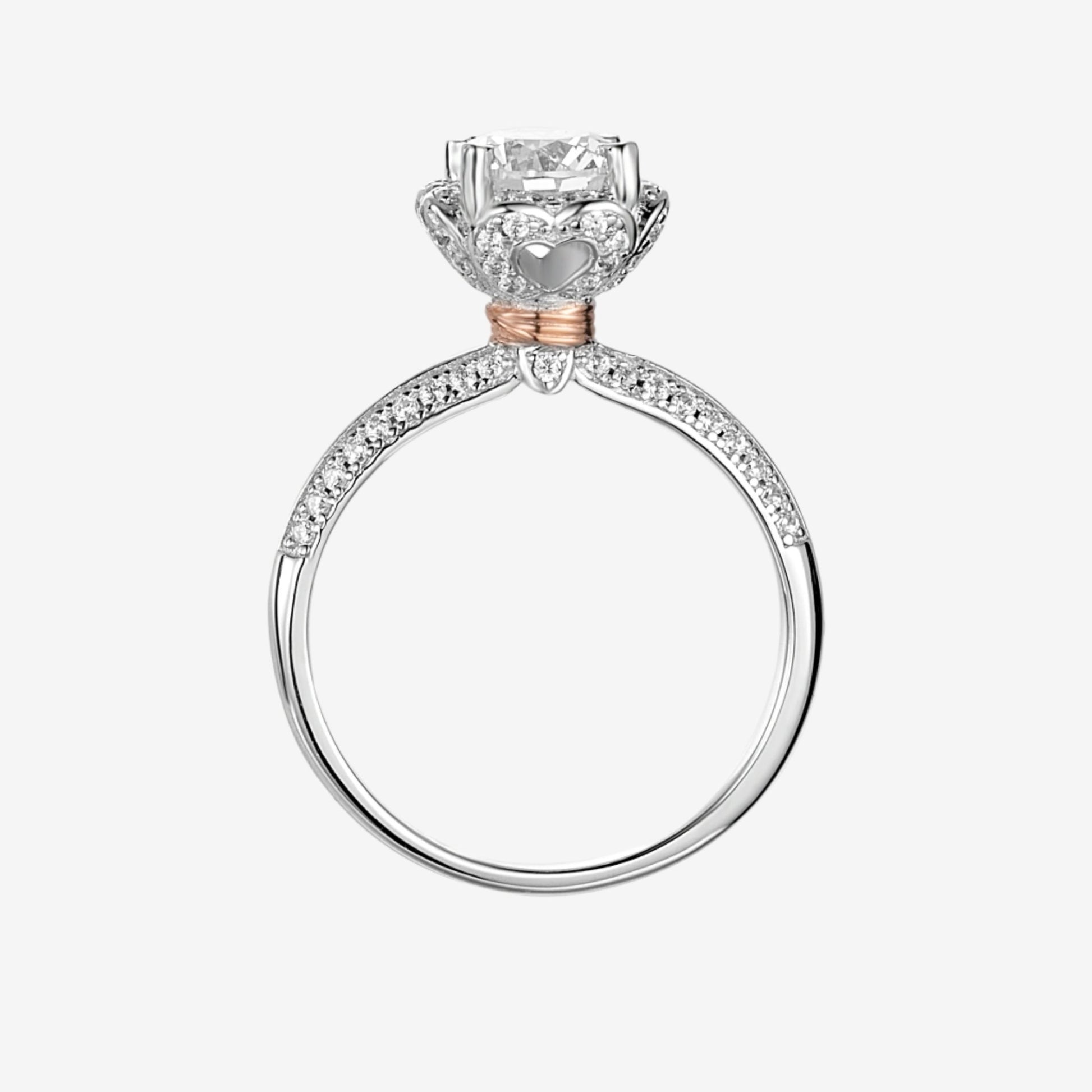 The Seraphina Moissanite Halo Engagement Ring 1.0ct with heart filigree and rose gold details 💍✨ Amazing value for weddings!