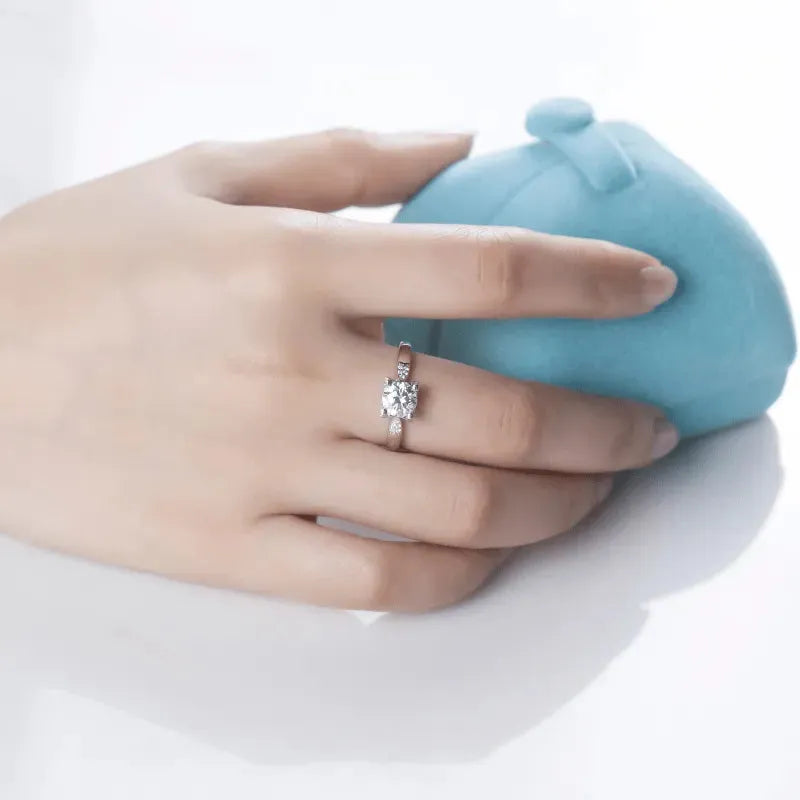 The Seraphine – Moissanite Side-Stone Engagement Ring 1CT Ring by Chantal Vaulet