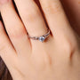 Elegant 0.5CT Moissanite solitaire ring on a hand, perfect for engagements and weddings. 💍✨ Amazing value!