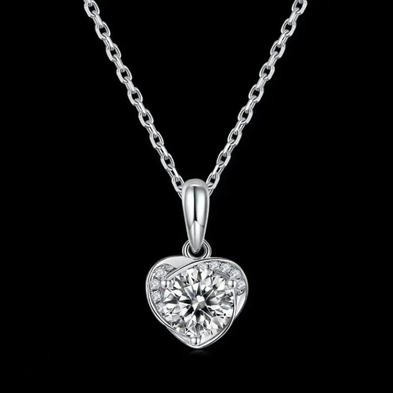 The Serenise Moissanite Heart Accent Necklace PENDANT by Chantal Vaulet