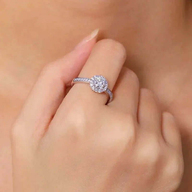 The Solenne Moissanite Halo Ring 0.5CT RING by Chantal Vaulet