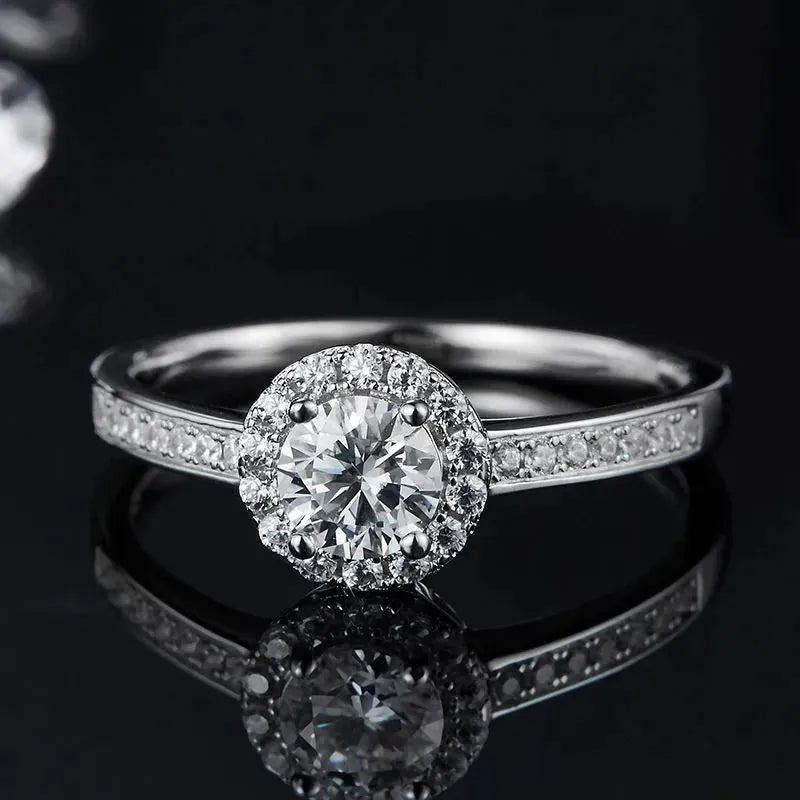 The Solenne Moissanite Halo Ring 0.5CT RING by Chantal Vaulet