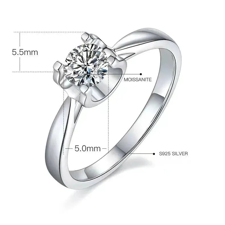 The Caliora 0.5CT Round-Cut Moissanite Ring RING by Chantal Vaulet