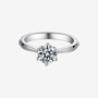Solvienne Moissanite Solitaire Ring featuring a stunning 1.0CT round-cut Moissanite in a classic six-prong setting 💍✨