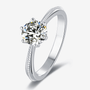 Stunning Solvienne Moissanite Solitaire Ring 💍✨ with 1.0CT round-cut stone in classic six-prong setting.