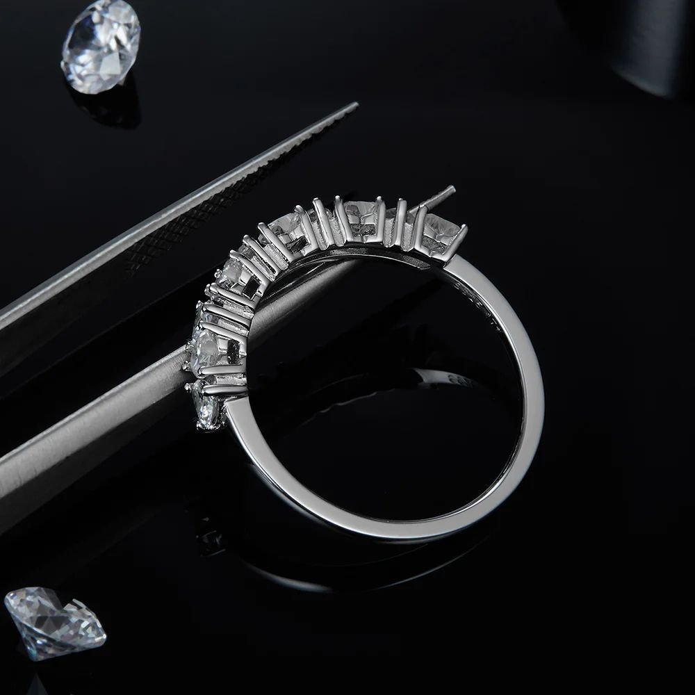 The Valeria Moissanite Eternity Band in 925 Sterling Silver, featuring dazzling stones, perfect for weddings 💍✨