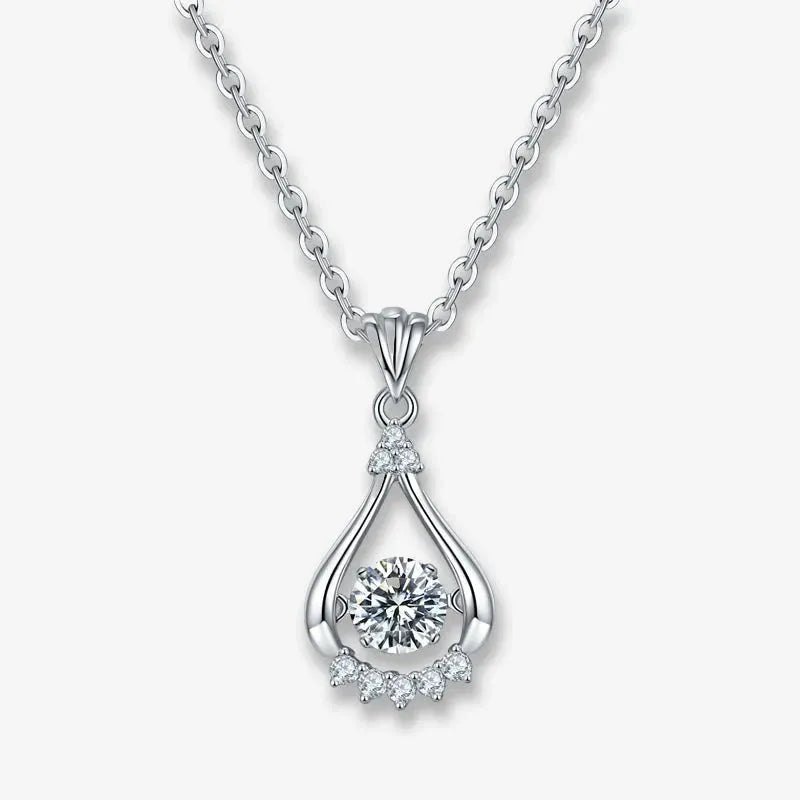 The Valessia Moissanite Dancing Teardrop Necklace PENDANT by Chantal Vaulet