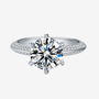 Stunning Valmora 3CT round-cut Moissanite ring with zirconia pavé, perfect for engagement and wedding 💍✨