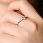 Moissanite solitaire ring on hand, showcasing brilliance and elegance 💍✨ Perfect for engagement or wedding celebrations!