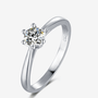 The Valoria Moissanite solitaire ring in 14K white gold, 0.5CT brilliance. 💍✨ Perfect for engagements and weddings! Amazing value!