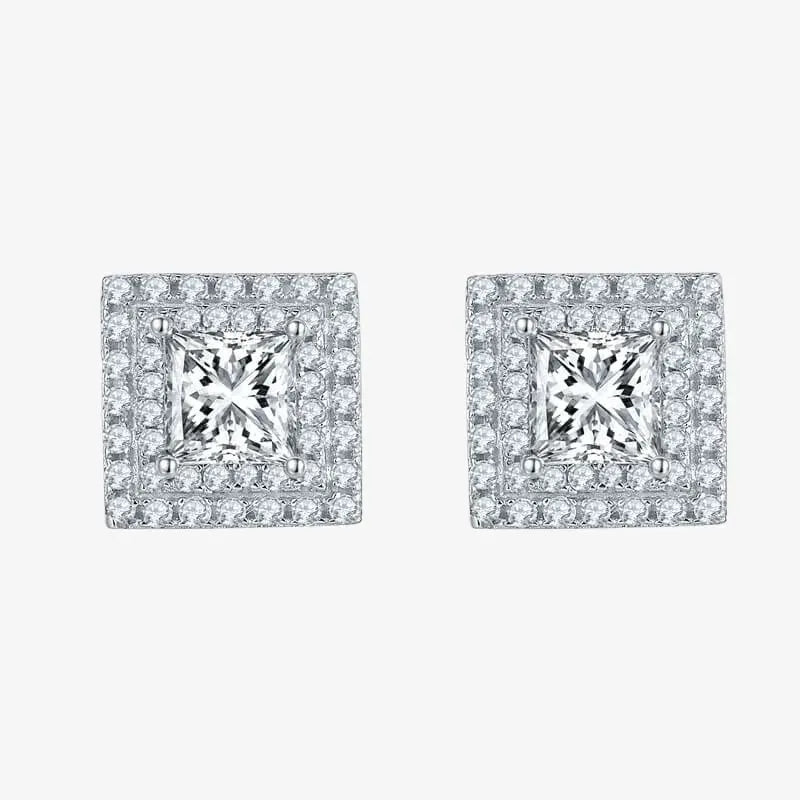 The Velanique Moissanite Heart Halo Earrings EARRINGS by Chantal Vaulet