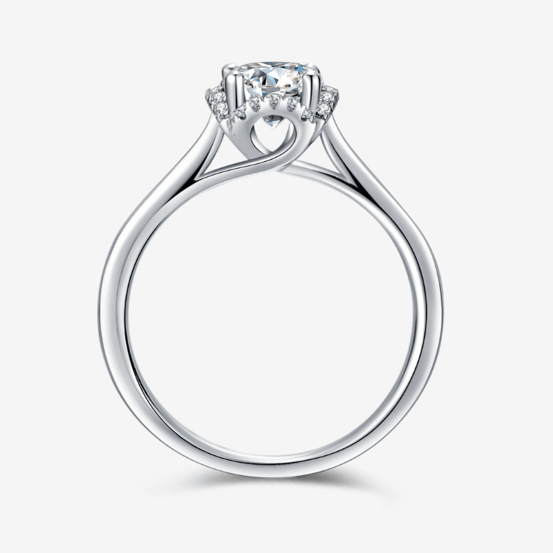 Stunning Velantha Moissanite Halo Ring 💍✨ with 1.0CT round-cut stone and pavé accents, perfect for engagement or wedding! Amazing value!