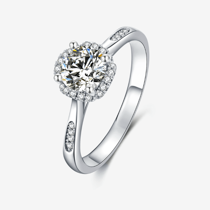 The Velantha Moissanite Halo Ring 💍✨ - Timeless engagement ring with brilliant 1.0CT center and pavé accents. Amazing value!