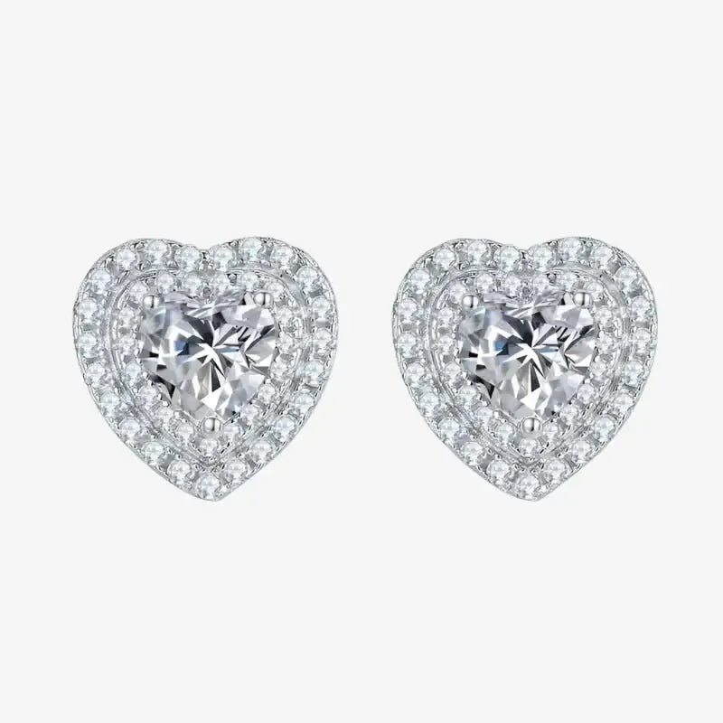 The Velarisse Moissanite Heart Halo Earrings EARRINGS by Chantal Vaulet