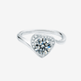 Stunning Velmira 1CT heart-cut Moissanite ring 💍✨ with zirconia accents, perfect for engagement or wedding, amazing value!