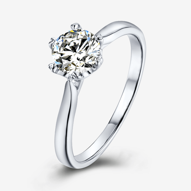 Stunning Veradia 0.5CT round-cut Moissanite ring, perfect for engagement or wedding 💍✨. An amazing value for timeless elegance.