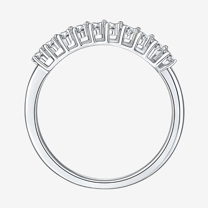 The Vespera Moissanite Half-Eternity Band 💍 - a stunning engagement and wedding ring showcasing amazing value and brilliance!