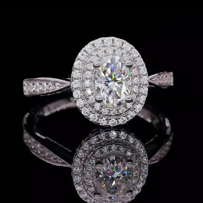 The Vivienne Oval-Cut Moissanite Halo Ring RING by Chantal Vaulet