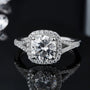 Stunning Zalenka 3CT Round-Cut Moissanite Ring 💍✨ with zirconia pavé effect, perfect for engagements and weddings. Amazing value!