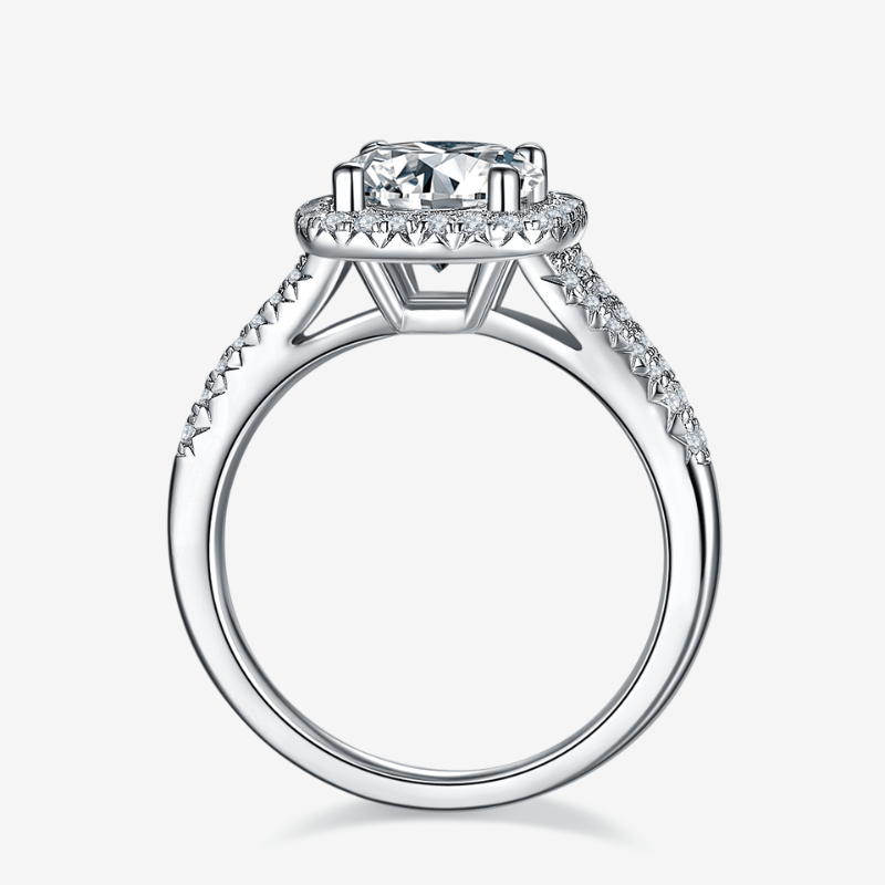 Zalenka 3CT round-cut Moissanite ring with pavé zirconia, perfect for engagements or weddings! 💍✨ Amazing value!