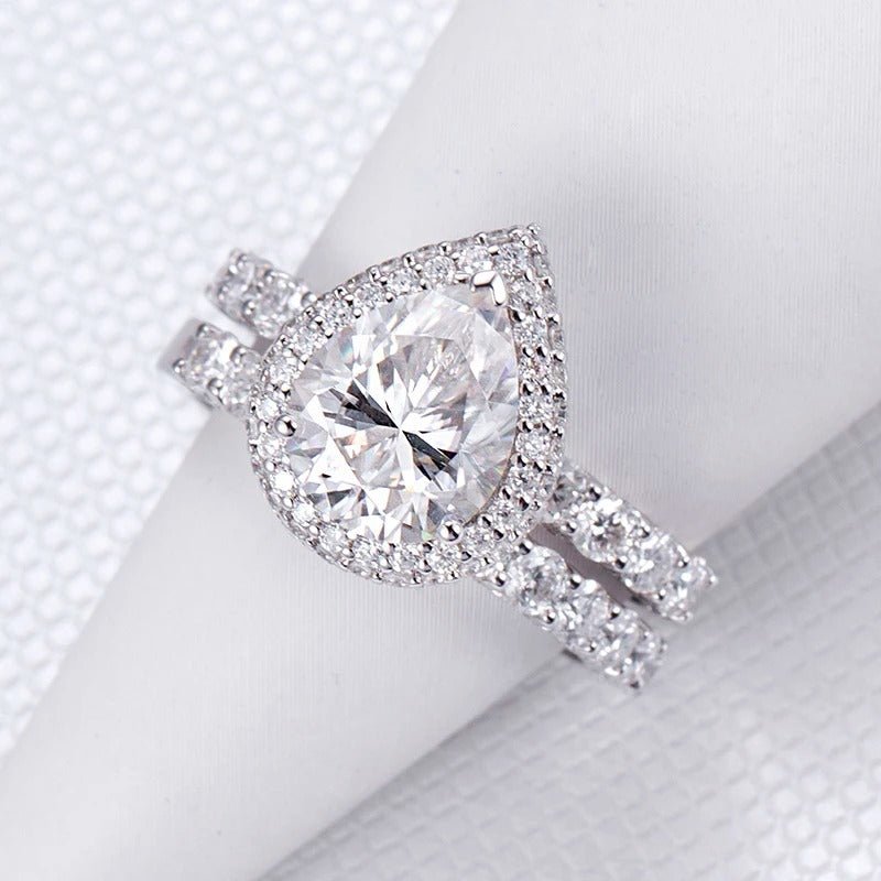 Pear cut Moissanite halo ring 3CT, stunning engagement ring with amazing value 💍✨