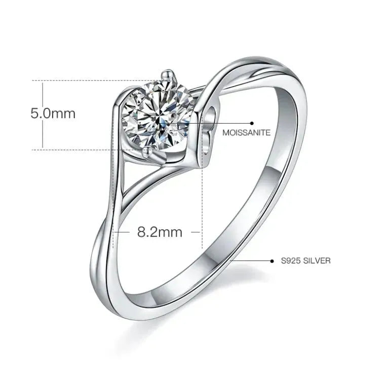 The Zorielle 0.5CT Round-Cut Moissanite Ring RING by Chantal Vaulet